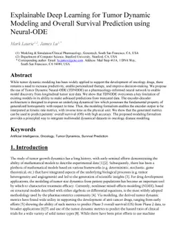 Explainable Deep Learning for Tumor Dynamic Modeling and Overall
  Survival Prediction using Neural-ODE