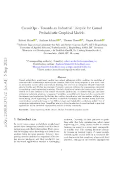 CausalOps -- Towards an Industrial Lifecycle for Causal Probabilistic
  Graphical Models
