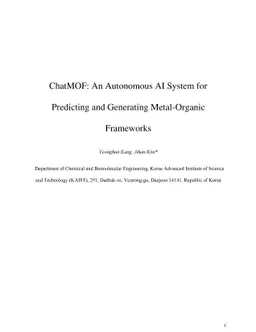 ChatMOF: An Autonomous AI System for Predicting and Generating
  Metal-Organic Frameworks