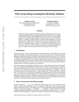 Price-Aware Deep Learning for Electricity Markets
