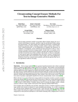 Circumventing Concept Erasure Methods For Text-to-Image Generative
  Models