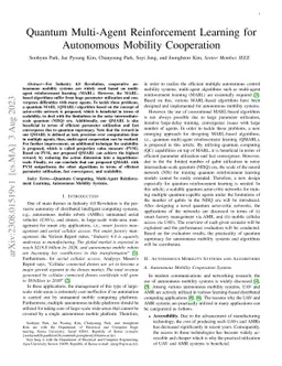 Quantum Multi-Agent Reinforcement Learning for Autonomous Mobility
  Cooperation