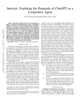 InterAct: Exploring the Potentials of ChatGPT as a Cooperative Agent