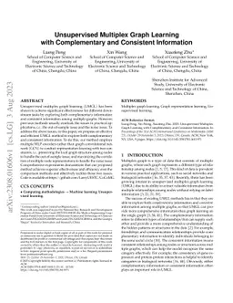 Unsupervised Multiplex Graph Learning with Complementary and Consistent
  Information