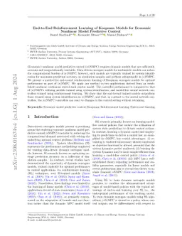 End-to-End Reinforcement Learning of Koopman Models for Economic
  Nonlinear Model Predictive Control