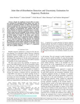 Joint Out-of-Distribution Detection and Uncertainty Estimation for
  Trajectory Prediction