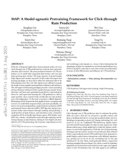 MAP: A Model-agnostic Pretraining Framework for Click-through Rate
  Prediction