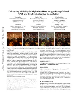 Enhancing Visibility in Nighttime Haze Images Using Guided APSF and
  Gradient Adaptive Convolution