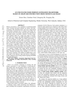 An End-to-end Food Portion Estimation Framework Based on Shape
  Reconstruction from Monocular Image