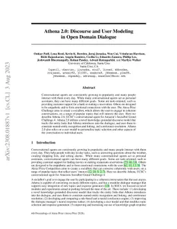 Athena 2.0: Discourse and User Modeling in Open Domain Dialogue