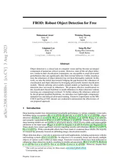 FROD: Robust Object Detection for Free