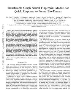 Transferable Graph Neural Fingerprint Models for Quick Response to
  Future Bio-Threats