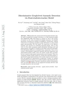 Discriminative Graph-level Anomaly Detection via Dual-students-teacher
  Model