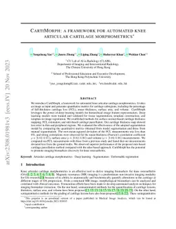 CartiMorph: a framework for automated knee articular cartilage
  morphometrics