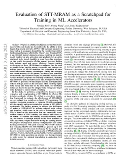 Evaluation of STT-MRAM as a Scratchpad for Training in ML Accelerators
