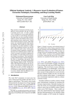 Efficient Sentiment Analysis: A Resource-Aware Evaluation of Feature
  Extraction Techniques, Ensembling, and Deep Learning Models
