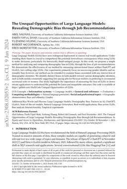 The Unequal Opportunities of Large Language Models: Revealing
  Demographic Bias through Job Recommendations