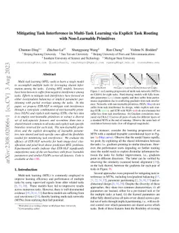 Mitigating Task Interference in Multi-Task Learning via Explicit Task
  Routing with Non-Learnable Primitives
