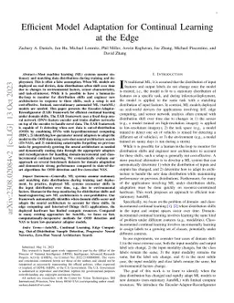 Efficient Model Adaptation for Continual Learning at the Edge