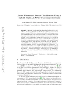 Breast Ultrasound Tumor Classification Using a Hybrid Multitask
  CNN-Transformer Network