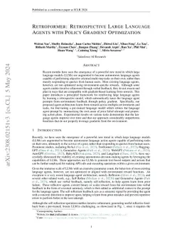 Retroformer: Retrospective Large Language Agents with Policy Gradient
  Optimization