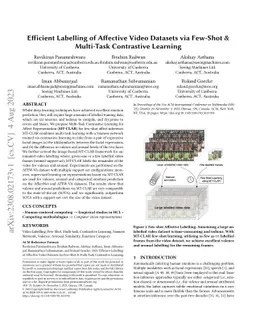 Efficient Labelling of Affective Video Datasets via Few-Shot &
  Multi-Task Contrastive Learning