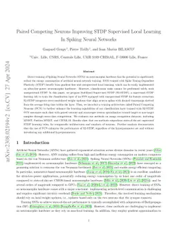 Paired Competing Neurons Improving STDP Supervised Local Learning In
  Spiking Neural Networks