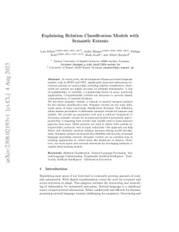 Explaining Relation Classification Models with Semantic Extents