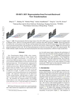 FB-BEV: BEV Representation from Forward-Backward View Transformations