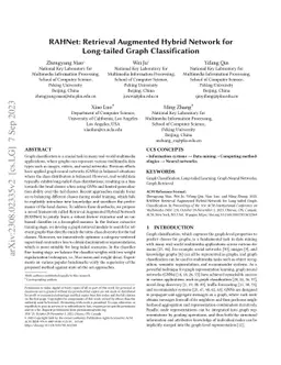 RAHNet: Retrieval Augmented Hybrid Network for Long-tailed Graph
  Classification