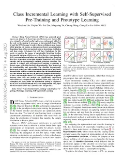 Class Incremental Learning with Self-Supervised Pre-Training and
  Prototype Learning