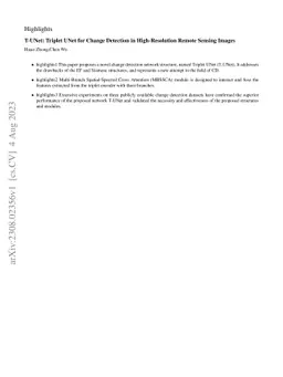 T-UNet: Triplet UNet for Change Detection in High-Resolution Remote
  Sensing Images