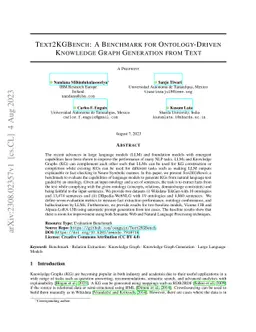 Text2KGBench: A Benchmark for Ontology-Driven Knowledge Graph Generation
  from Text