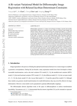 A Bi-variant Variational Model for Diffeomorphic Image Registration with
  Relaxed Jacobian Determinant Constraints