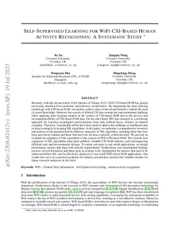 Self-Supervised Learning for WiFi CSI-Based Human Activity Recognition:
  A Systematic Study