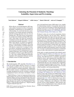Unlocking the Potential of Similarity Matching: Scalability, Supervision
  and Pre-training