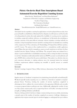 Pūioio: On-device Real-Time Smartphone-Based Automated Exercise
  Repetition Counting System