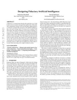 Designing Fiduciary Artificial Intelligence