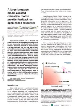A large language model-assisted education tool to provide feedback on
  open-ended responses