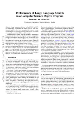 Performance of Large Language Models in a Computer Science Degree
  Program