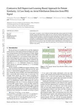 Contrastive Self-Supervised Learning Based Approach for Patient
  Similarity: A Case Study on Atrial Fibrillation Detection from PPG Signal