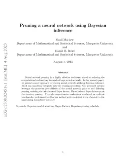 Pruning a neural network using Bayesian inference