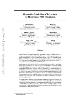 Generative Modelling of Lévy Area for High Order SDE Simulation