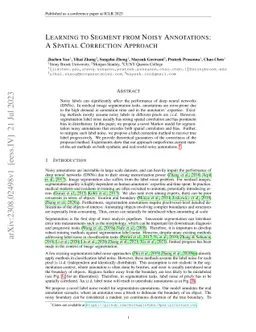 Learning to Segment from Noisy Annotations: A Spatial Correction
  Approach