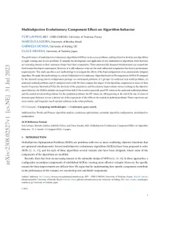 Multiobjective Evolutionary Component Effect on Algorithm behavior