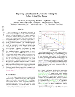 Improving Generalization of Adversarial Training via Robust Critical
  Fine-Tuning