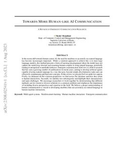 Towards More Human-like AI Communication: A Review of Emergent
  Communication Research