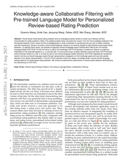 Knowledge-aware Collaborative Filtering with Pre-trained Language Model
  for Personalized Review-based Rating Prediction