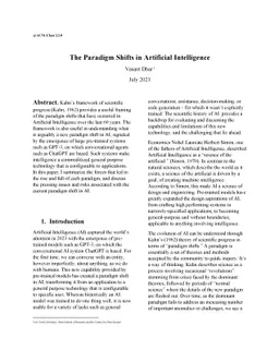 The Paradigm Shifts in Artificial Intelligence