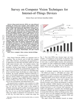 Survey on Computer Vision Techniques for Internet-of-Things Devices